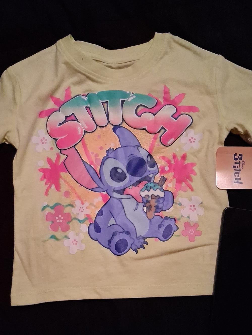Disney Yellow Girls' Stitch Graphic Tee